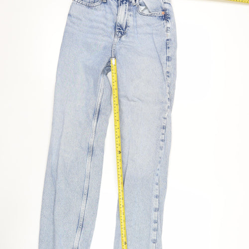 Zara Womens Blue High Rise Straight Leg Jeans Size 4