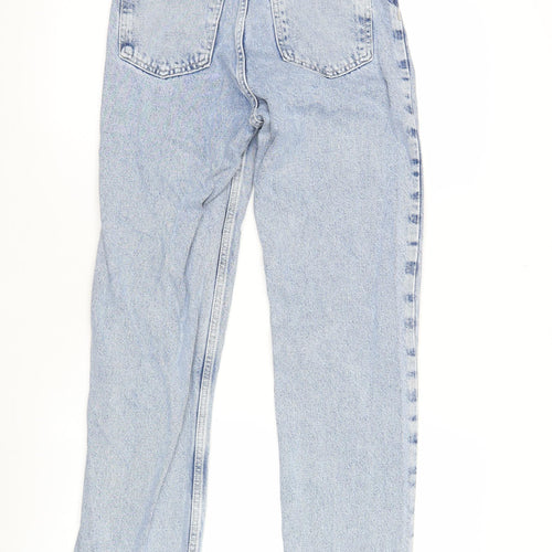 Zara Womens Blue High Rise Straight Leg Jeans Size 4