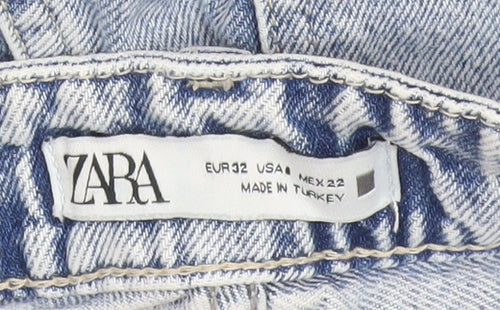 Zara Womens Blue High Rise Straight Leg Jeans Size 4