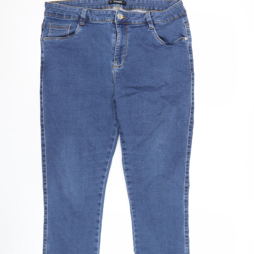 Dunnes Womens Blue Mid Rise Skinny Stretch Denim Jeans Size 16