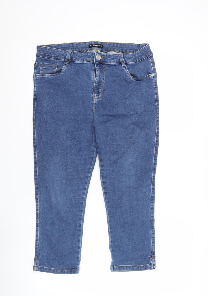 Dunnes Womens Blue Mid Rise Skinny Stretch Denim Jeans Size 16