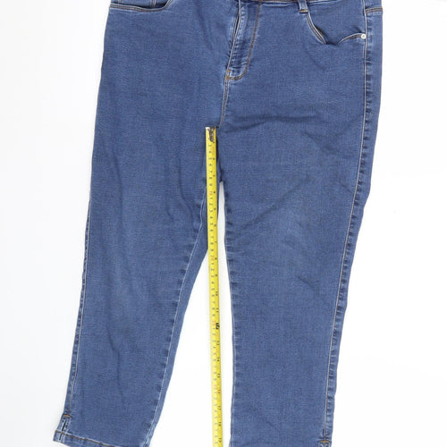 Dunnes Womens Blue Mid Rise Skinny Stretch Denim Jeans Size 16