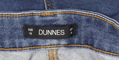 Dunnes Womens Blue Mid Rise Skinny Stretch Denim Jeans Size 16