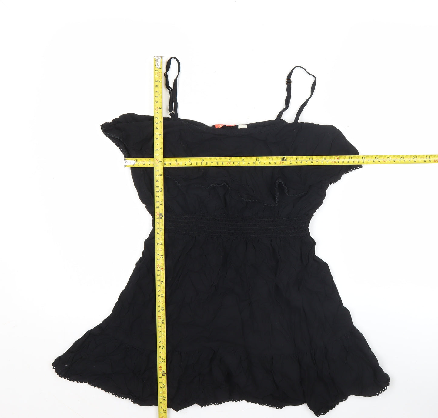 Resort Women's Black Off Shoulder Ruffle Short Dress Size S