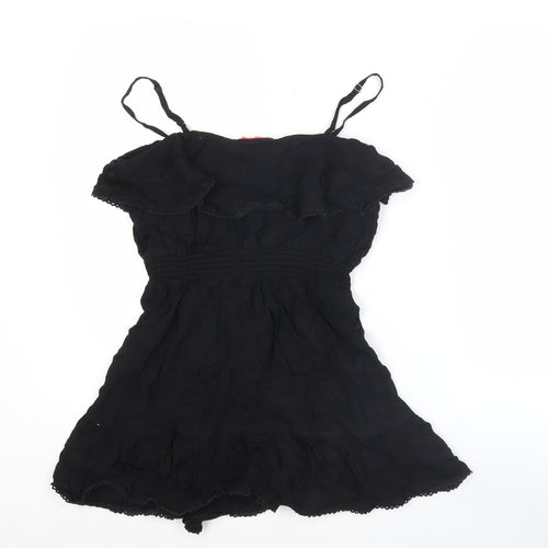 Resort Women's Black Off Shoulder Ruffle Short Dress Size S