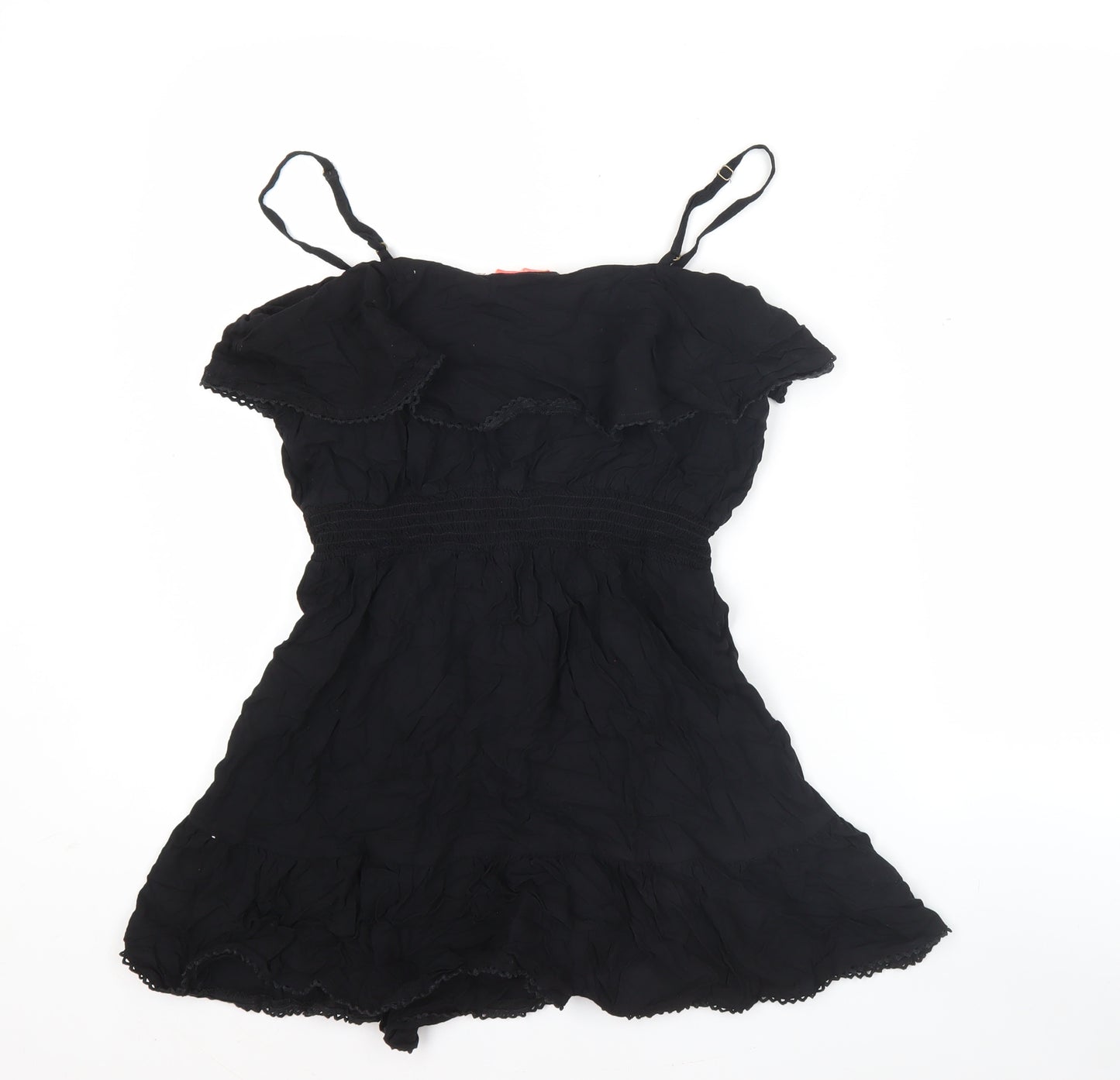 Resort Women's Black Off Shoulder Ruffle Short Dress Size S
