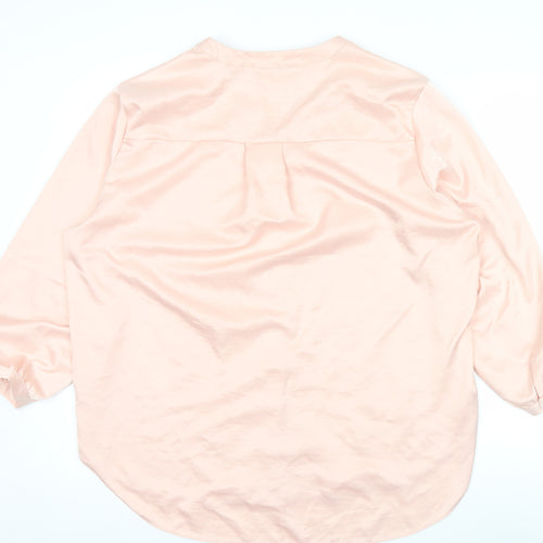 Gerard Women’s Pink V-Neck 3/4 Sleeve Polyester Blouse Size 18