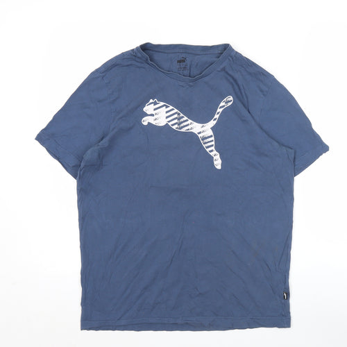Puma Men's Blue Short Sleeve Crew Neck Graphic T-Shirt Size S