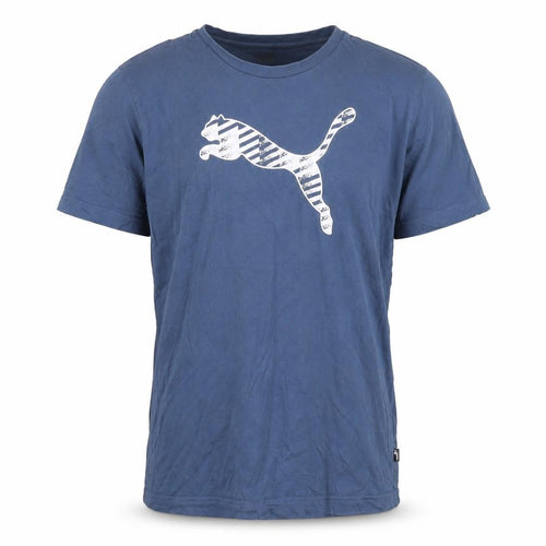Puma Men's Blue Short Sleeve Crew Neck Graphic T-Shirt Size S