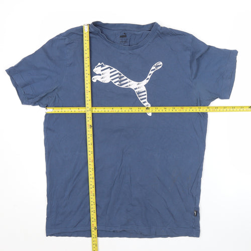 Puma Men's Blue Short Sleeve Crew Neck Graphic T-Shirt Size S