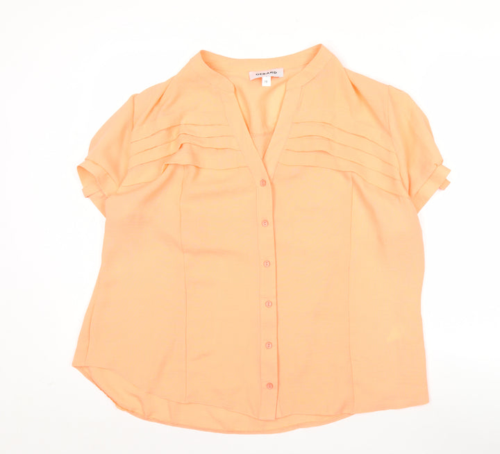 Gerard Women's Orange Short Sleeve Button Blouse Size 18