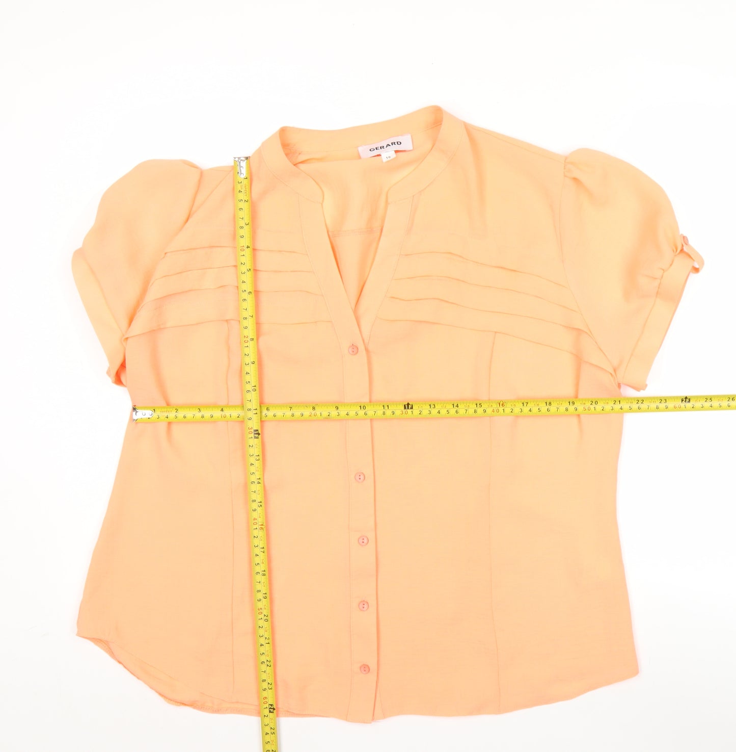 Gerard Women's Orange Short Sleeve Button Blouse Size 18