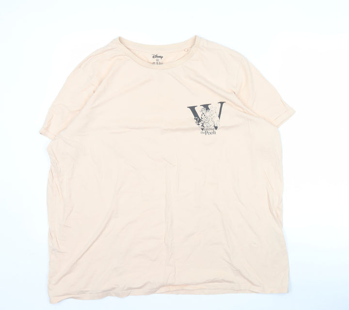 Disney Women's Beige Winnie the Pooh 2XL Cotton T-Shirt