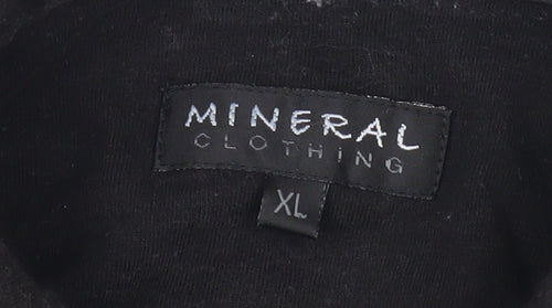 Mineral Clothing Men's Black Striped Cotton Polo Shirt XL