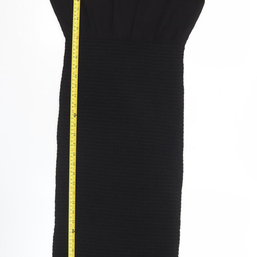 Pretty Lavish Women Black Size 8 Puff Sleeve Midi Bodycon Dress