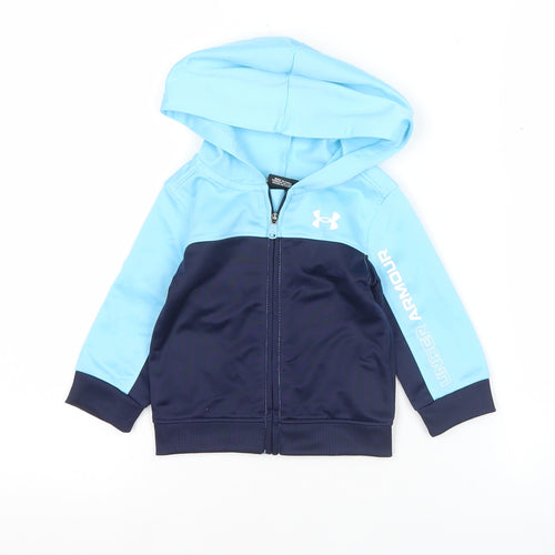 Under Armour Unisex Baby Blue Colourblock Hooded Track Jacket 3-6 Months