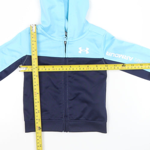 Under Armour Unisex Baby Blue Colourblock Hooded Track Jacket 3-6 Months