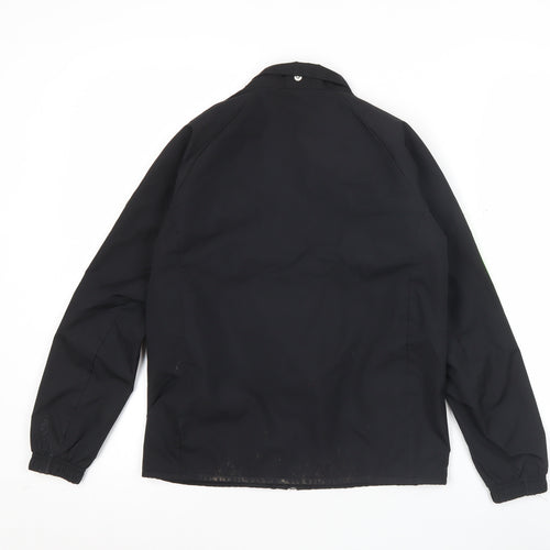 Adidas Boys Black Green 9-10 Years Windbreaker Jacket ClimaProof Lined Zip