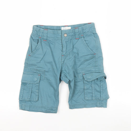 FatFace Boys Blue Cargo Shorts 7-8 Years Cotton Twill Summer Casual