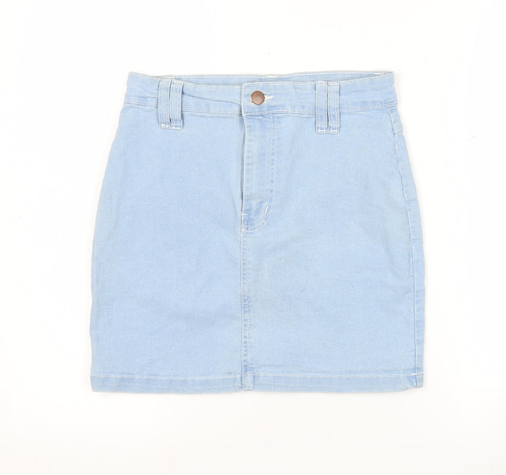 PrettyLittleThing Women’s Blue Denim High Rise Mini Skirt Size 8