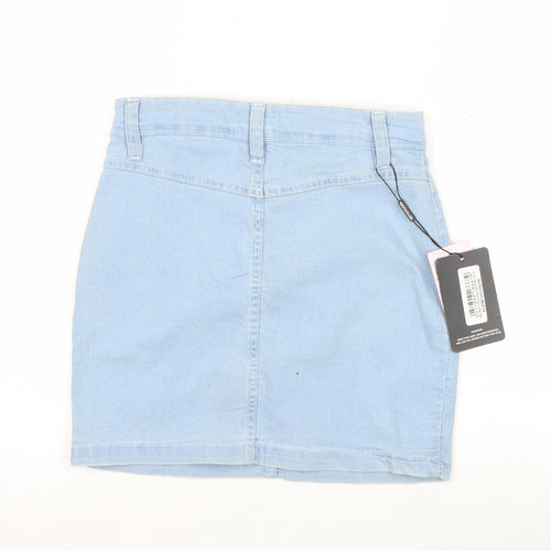 PrettyLittleThing Women’s Blue Denim High Rise Mini Skirt Size 8