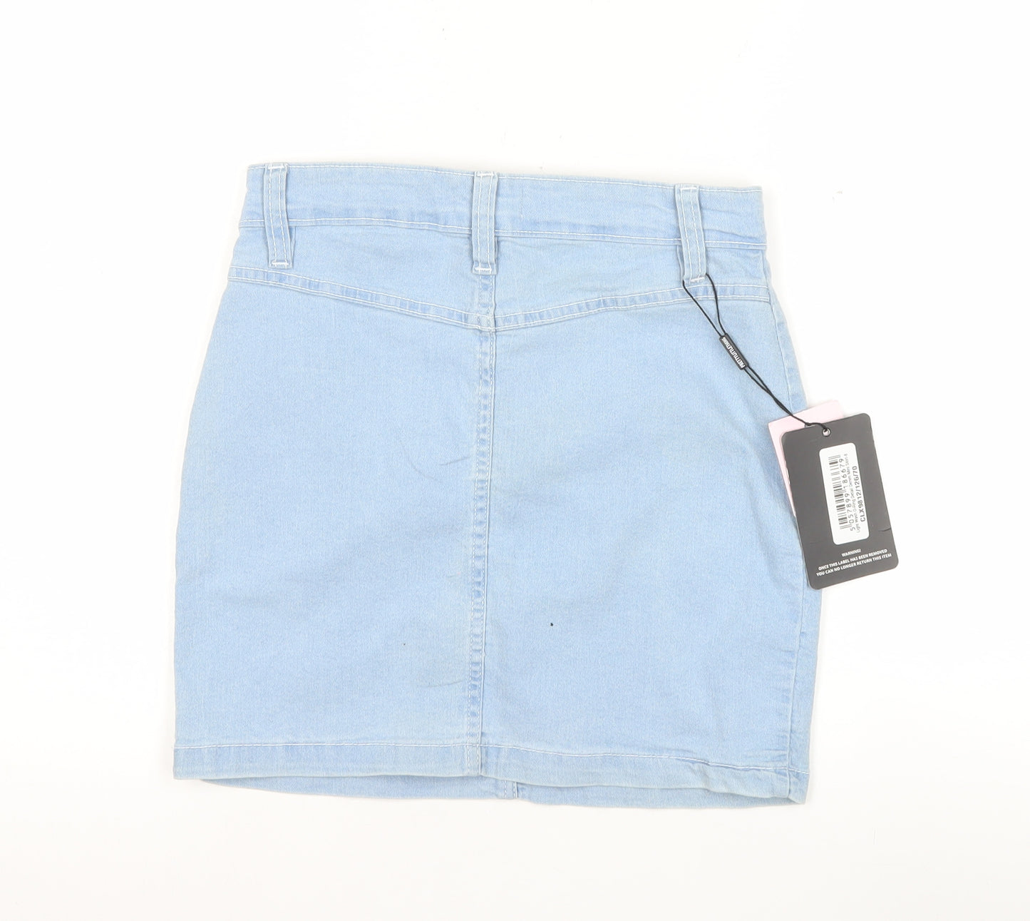 PrettyLittleThing Women’s Blue Denim High Rise Mini Skirt Size 8