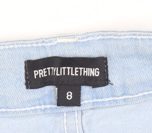 PrettyLittleThing Women’s Blue Denim High Rise Mini Skirt Size 8