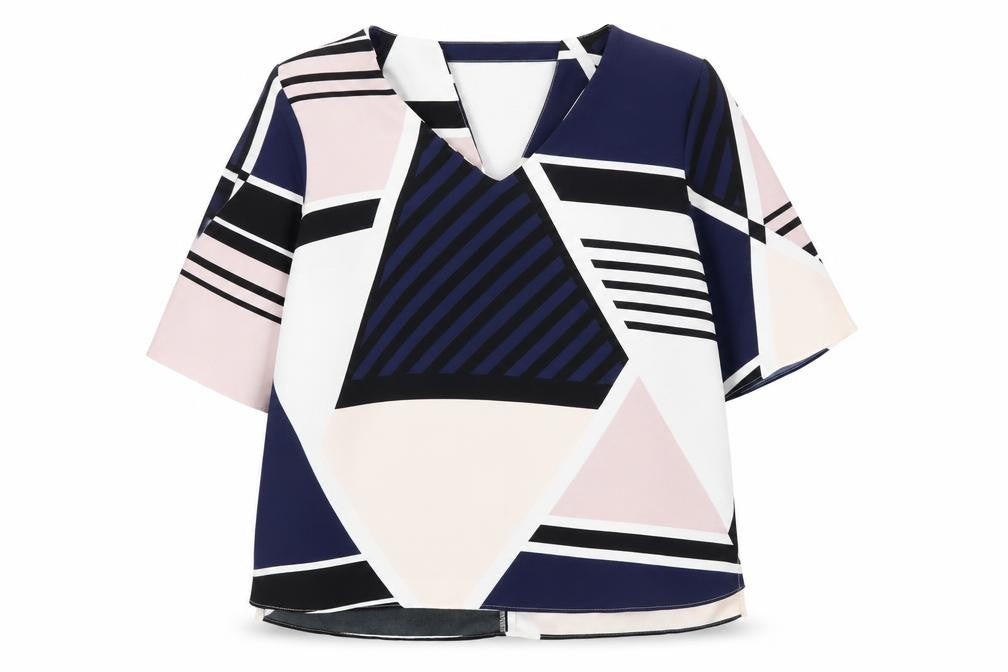 Gallery Women's Multicoloured Geometric Tunic Blouse Size L