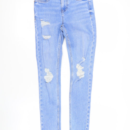 New Look Teens Blue Hallie Skinny Distressed Jeans Age 12