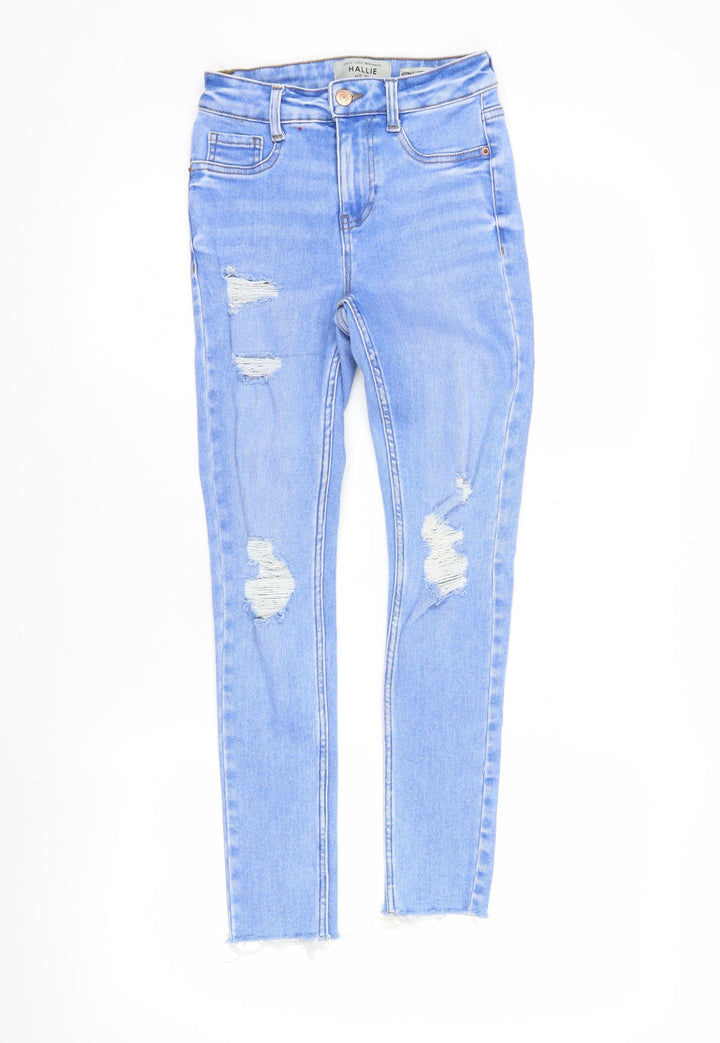 New Look Teens Blue Hallie Skinny Distressed Jeans Age 12