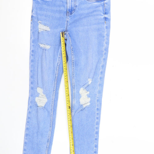 New Look Teens Blue Hallie Skinny Distressed Jeans Age 12