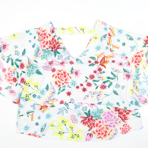 Marks and Spencer Womens Multicoloured Floral V-Neck Tunic Blouse Size 16