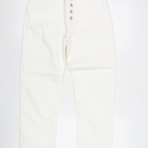 POCO by Pippa Womens White Straight Leg Crop Jeans Size 10S