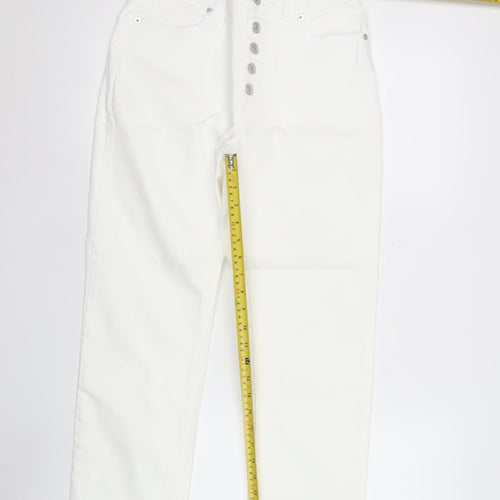POCO by Pippa Womens White Straight Leg Crop Jeans Size 10S