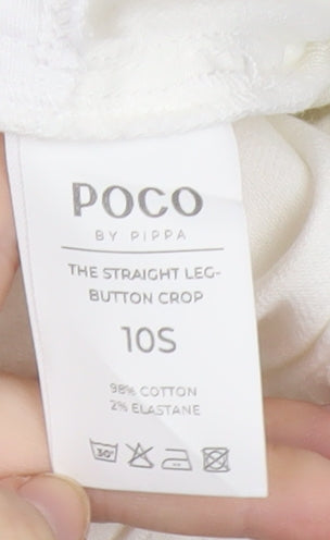 POCO by Pippa Womens White Straight Leg Crop Jeans Size 10S