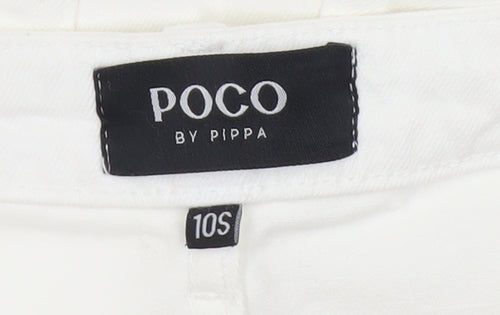 POCO by Pippa Womens White Straight Leg Crop Jeans Size 10S
