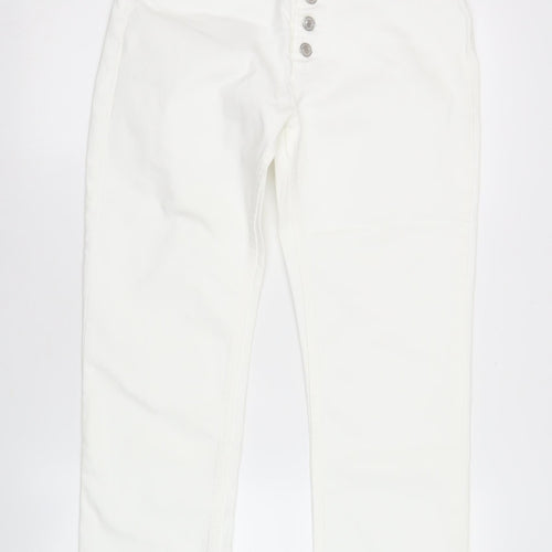 POCO by Pippa Womens White 10S Cropped Straight Leg Jeans