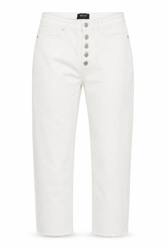 Front view of POCO by Pippa women’s white 10s cropped straight leg jeans
