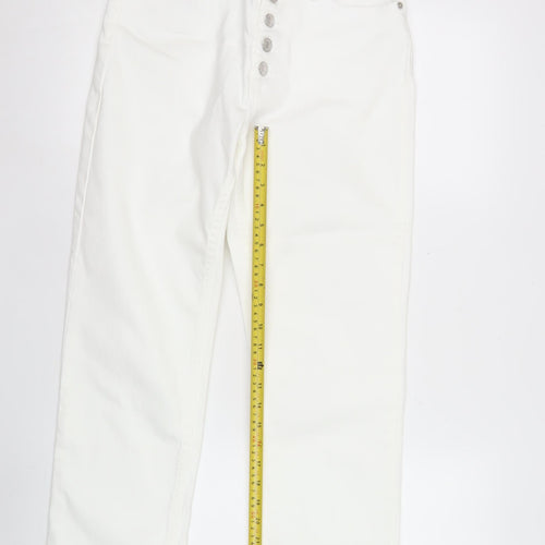 POCO by Pippa Womens White 10S Cropped Straight Leg Jeans