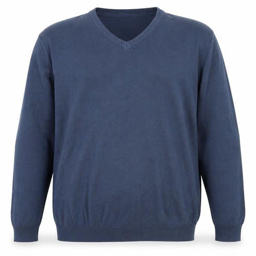 Marks and Spencer Men’s Blue 2XL V-Neck Acrylic Jumper Regular Fit