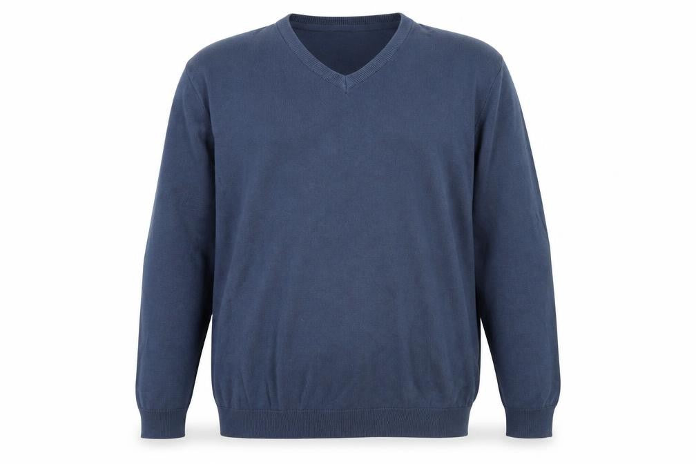 Marks and Spencer Men’s Blue 2XL V-Neck Acrylic Jumper Regular Fit