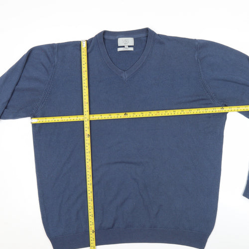 Marks and Spencer Men’s Blue 2XL V-Neck Acrylic Jumper Regular Fit