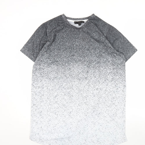 Maison Cingara Men's Grey Ombre Crew Neck Short Sleeve T-Shirt M
