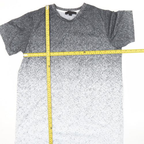 Maison Cingara Men's Grey Ombre Crew Neck Short Sleeve T-Shirt M