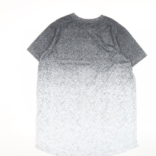 Maison Cingara Men's Grey Ombre Crew Neck Short Sleeve T-Shirt M