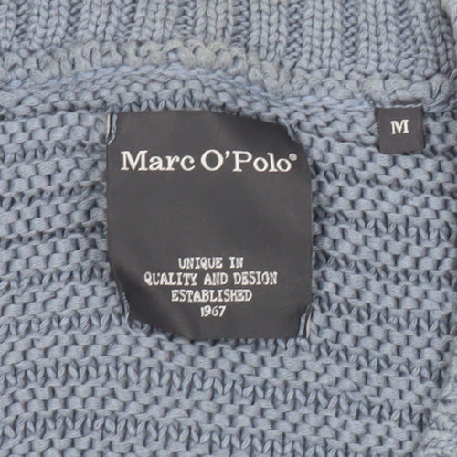 Marc O'Polo Women Blue Short Sleeve Knit Cardigan Size M Cotton Blend