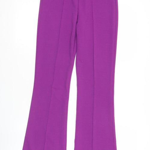 IVIVI Women’s Purple Flared Dress Pants Size S Polyester Blend
