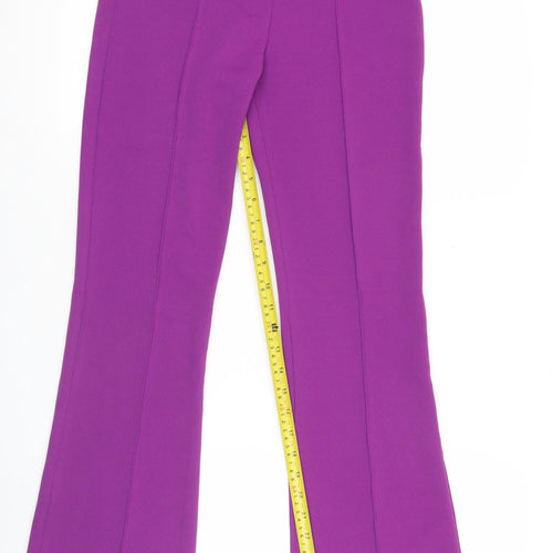 IVIVI Women’s Purple Flared Dress Pants Size S Polyester Blend