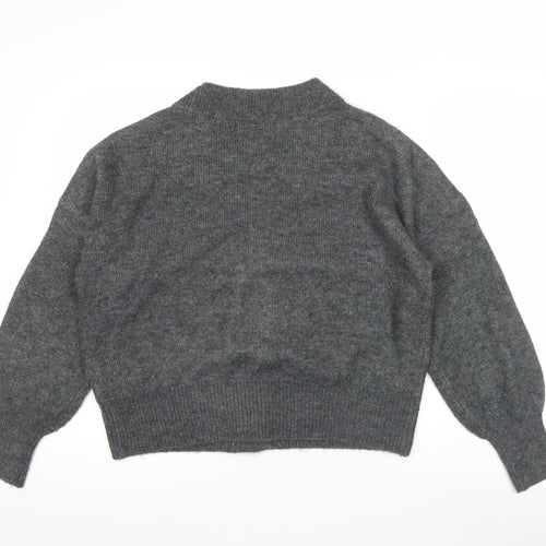 Vero Moda Women Grey V-Neck Button Knit Cardigan Jumper M