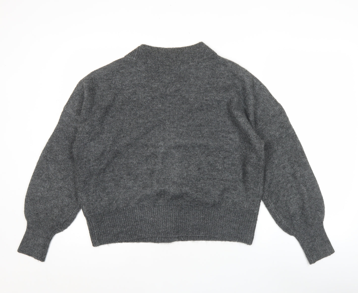 Vero Moda Women Grey V-Neck Button Knit Cardigan Jumper M
